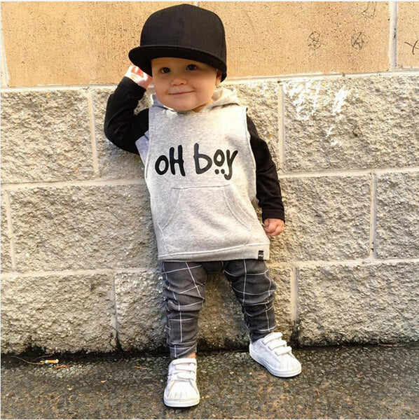 Toddler Infant Baby Girl Boy Clothes Set Fashion Hooded Tops+Pants Outfits
