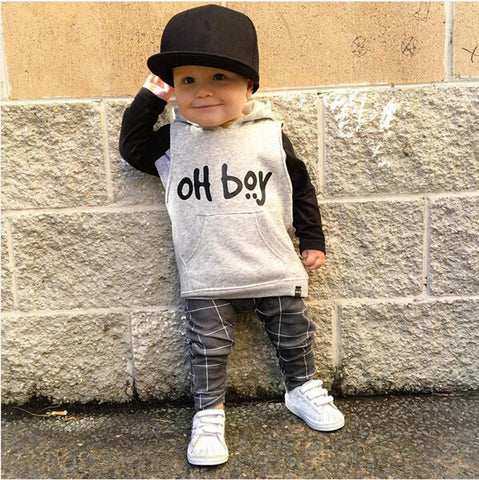 Toddler Infant Baby Girl Boy Clothes Set Fashion Hooded Tops+Pants Outfits