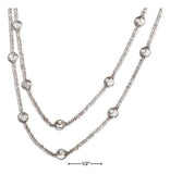 Sterling Silver 16 to 18" Double Graduated Strand Popcorn Beaded Necklace